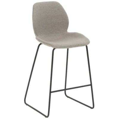Afbeelding van barkruk zitting H 650mm stof seashell grijs gemêleerd