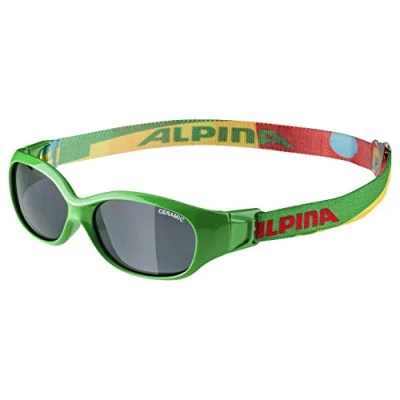 Afbeelding van ALPINA FLEXXY KIDS Flexibele en onbreekbare zonnebril met 100% UV bescherming voor kinderen, groene puzzel gloss, één maat
