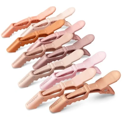 Afbeelding van FRAMAR Neutrale krokodillenclips haar haarclips in secties voor styling, kapperclips haar, krokodillenklemmen haarclip, schattige vrouwen, haarstylingsclips, 10 stuks