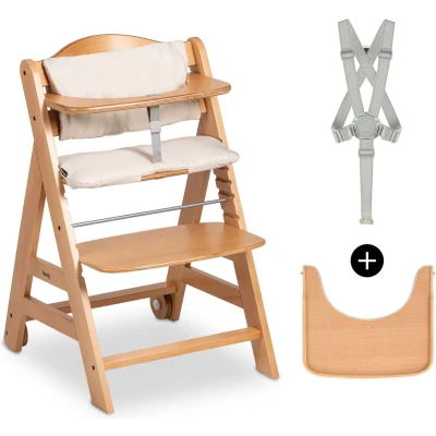 Afbeelding van Hauck Beta+ kinderstoelset FSC® gecertificeerd Hout inclusief wielen en houten tafel Natural