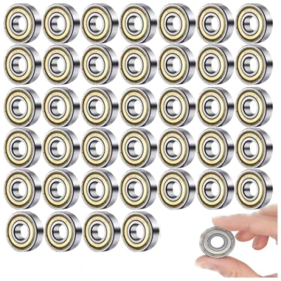 Afbeelding van Tkxjry 40 stuks 608 ZZ kogellagers, 8 x 22 mm 7 groefkogellagers, metalen Double Shielded miniatuur kogellagers mm, voor skateboard,