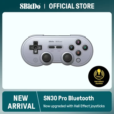 Afbeelding van 8BitDo SN30 Pro Bluetooth Controller, Hall Effect Joystick Update, Compatible with Switch, PC, macOS, Android, Steam Deck &amp; Raspberry Pi (G Classic)