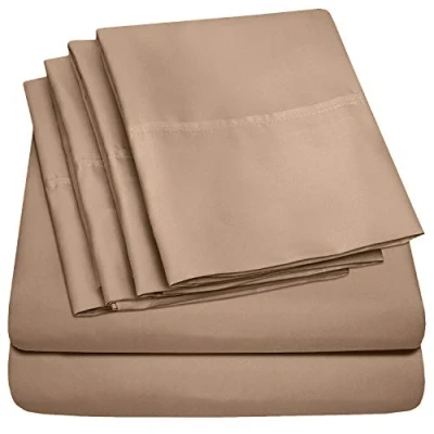 Afbeelding van California Kingsize lakens 6 delig 1500 Supreme Collection fijn geborsteld microvezel diepe zak lakenset beddengoed 2 extra kussenslopen, voordelig, King,