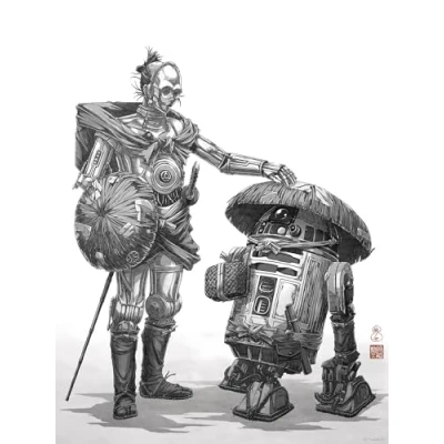 Afbeelding van Komar Artprint Star Wars Vision Samurai Droids 300 x 280 cm (breedte hoogte) behang, vlies, woonkamer, slaapkamer (set)