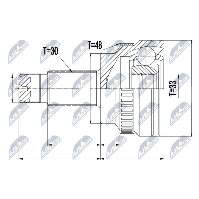 Afbeelding van Homokineet reparatie set, aandrijfas NTY NPZ BM 010