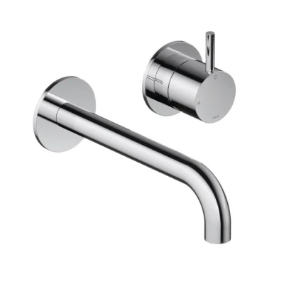 Afbeelding van Hotbath Cobber 2 gats inbouw wastafelkraan 18cm chroom