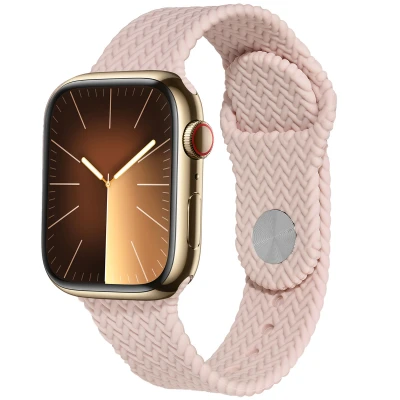 Afbeelding van Apple Watch bandje Siliconen en TPU (zacht) Roze Geschikt voor Series1/2/3/4/5/6/7/8/9/10/SE (38/40/41 mm) Series 10 (42