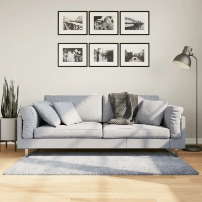 Afbeelding van Vloerkleed shaggy hoogpolig modern 80x150 cm blauw