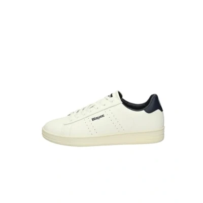Afbeelding van Blauer S5grant01 sneakers met leren veters voor heren, Wit Navy, 45 EU