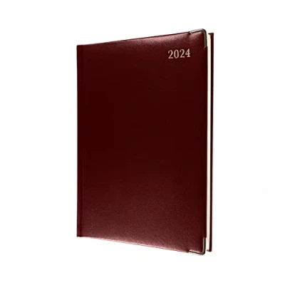 Afbeelding van Collins Debden Classic 2024 Diary Manager Day a Page Business Planner (met afspraken) en Organisator Januari tot December Dagboek Rood 1200V.15 24