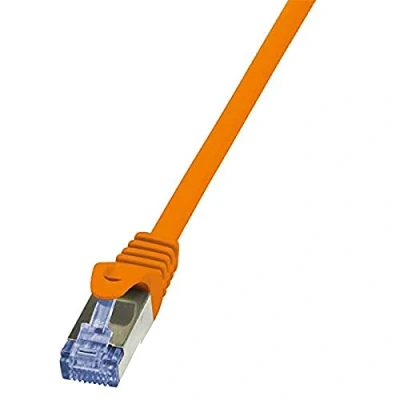 Afbeelding van LogiLink CQ3078S RJ45 Netwerkkabel, patchkabel CAT 6A S/FTP 5.00 m Oranje Vlambestendig, Snagless 1 stuk(s)