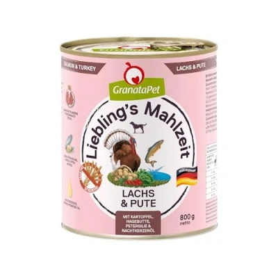 Afbeelding van GranataPet Mahlzeit Favourite&#039;s Meal Natvoer met zalm en kip van Liebling, 800 g (verpakking 6)