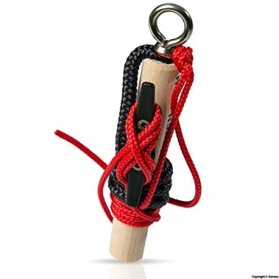 Afbeelding van Knoten Floh Knoopoefenset, knopen leren voor SBF, meer en bootbewijs, brandweer zeemansknoop, knoopplank met handleiding knooppunt, ideaal kinderen volwassenen (SW/rood)