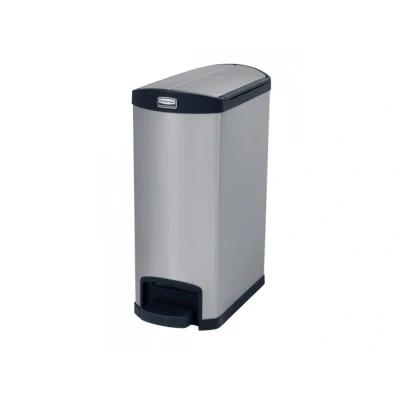 Afbeelding van Rubbermaid Slim Jim End Step RVS zwart Inhoud: 50 liter