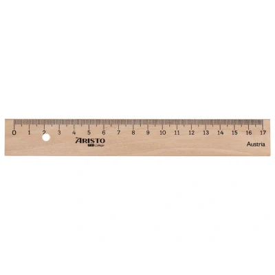 Afbeelding van 10x Liniaal Aristo 17cm hout met metaalinleg