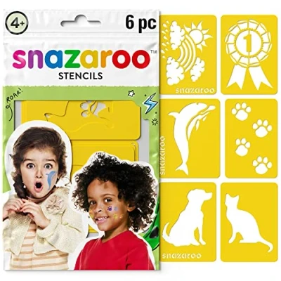 Afbeelding van Snazaroo Make upsjablonen set „gemengd, 6 herbruikbare acrylsjablonen