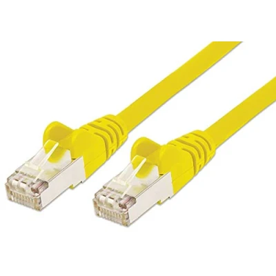 Afbeelding van PremiumCord Netwerkkabel, ethernet, LAN en patchkabel CAT6a, 10Gbit/s, S/FTP PIMF afscherming, AWG 26/7, 100% Cu, snel flexibel robuust RJ45 kabel, geel, 7 m