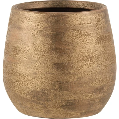 Afbeelding van J Line bloempot Oneffen Ruw keramiek goud large Ø 24.00 cm