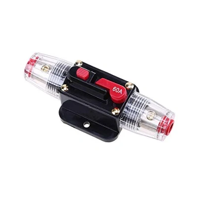 Afbeelding van Mintice 12V 60A Stroomonderbreker Auto Audio Inline Reset zekering Handmatige Zekeringblok Zekeringhouder Bescherming Stereo