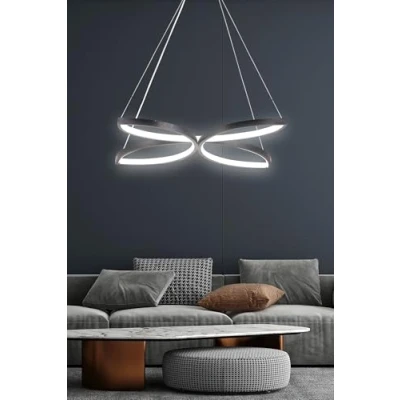 Afbeelding van Buckeye Zwart Metaal en Witte LED Hanger / Plafondlamp Menzzo