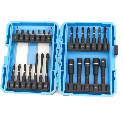 Afbeelding van HBM 26 Delige Professionele Impact Schroef Bitset en Dopsleutelset Met HEX Opname