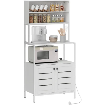 Afbeelding van HOMCOM Keukenopbergplank spaanplaat 80x42x171cm Wit