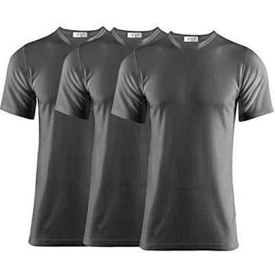 Afbeelding van Thread Linens 3 Pack Mens Thermals T shirt, Body Warmer Base Layer Thermische Ondergoed Top voor Mannen Maat S XXL