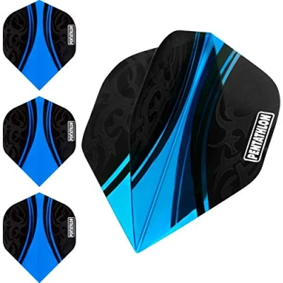 Afbeelding van ABC Darts Dart Flights Pentathlon Tribal lichtblauw 10 sets