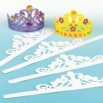 Afbeelding van Baker Ross Diadeem van karton kroon voor kinderen om te knutselen en versieren kinderverjaardag carnaval, 6 stuks
