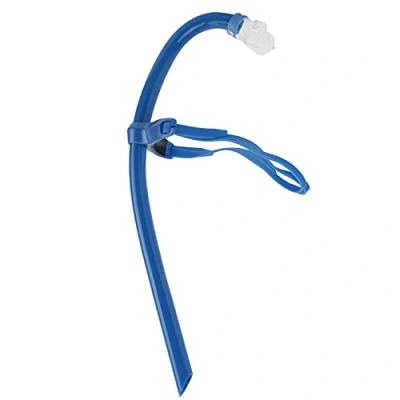 Afbeelding van Snorkelschoot, Zwemmen Snorkel aan de Voorkant, Volwassen Zwemmers Snorkeluitrusting met Comfortabel Siliconen Mondstuk Zwemtraining Ademuitrusting Geschikt voor Zwembad in Open Water(blauw)