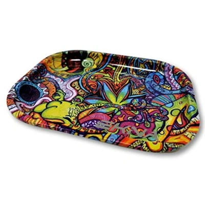 Afbeelding van EKNA Rolling Tray 18x14x1,6cm Kruimelschaal mengschaal Dienblad small versch. Designs (Kleurrijke Art)