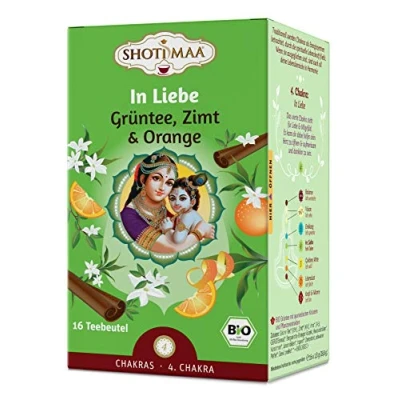 Afbeelding van Shoti Maa Chakras &quot;Loving&quot; Biologische kruiden specerijenthee met groene thee, sinaasappel en kaneel
