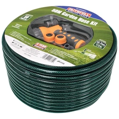 Afbeelding van Faithfull FAIHOSE50AV Versterkte slangset 50M (166,5ft) met 3 fittingen en multipattern spuitpistool