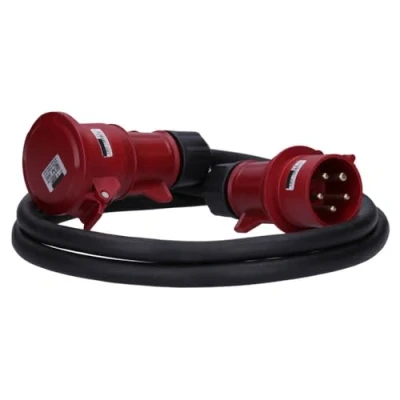 Afbeelding van Voxura CEE kabel, verlengkabel, sterstroomkabel, 5 polig, 400 V, H07RN F x 6 32/5 32 A, IP44, stroomstroom, 2 m