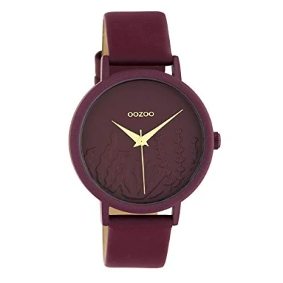 Afbeelding van OOZOO Timepieces biking rode horloge met leren band C10609