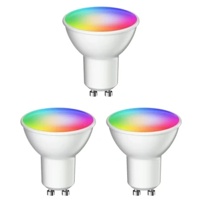 Afbeelding van ledscom.de 3 GU10 LED RGB lampen, PAR16, warm wit koel (2900 6200 K), 5,5 W, 473lm, 103, Smart Home, WLAN, Alexa, mat
