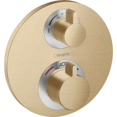 Afbeelding van Hansgrohe Ecostat s thermostaat afdekset voor 2 funct brushed bronze