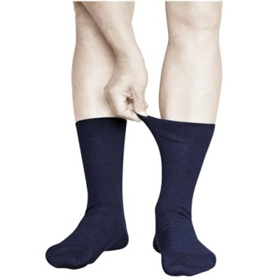 Afbeelding van VITSOCKS Zonder Elastiek met Losse Tops Sokken Heren (3 PAAR) 98% Katoen Niet Knellend, donkerblauw, 44 46