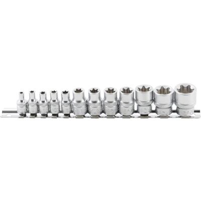 Afbeelding van BGS Doppenset E profiel 1/4&quot; en 3/8&quot; E4 E20, 12 delig