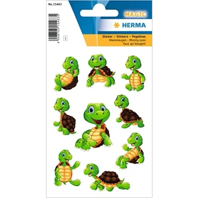 Afbeelding van 10x Herma Stickers kleine schildpad, bewegende ogen