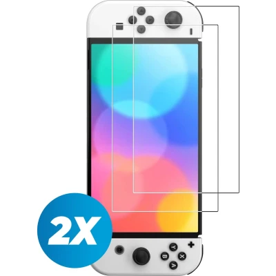 Afbeelding van Screenprotector geschikt voor Nintendo Switch OLED Tempered Glass 2 stuks Transparant