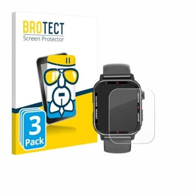 Afbeelding van BROTECT Screenprotector voor Manike G96 Smartwatch Folie Beschermfolie Beschermglas transparant (3 Stuks)