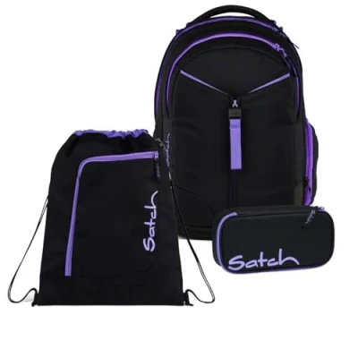 Afbeelding van Satch schoolrugzakset MATCH Purple Phantom 3 delig, collectie 2025