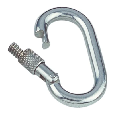Afbeelding van RVS Karabijnhaak ovaal met borgmoer 8 x 70 mm 316