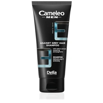 Afbeelding van Cameleo Haarwasmiddel voor mannen, tegen grijs haar, natuurlijk hazelnootextract, kleurbescherming, verfrist en reinigt haar hoofdhuid, 150 ml
