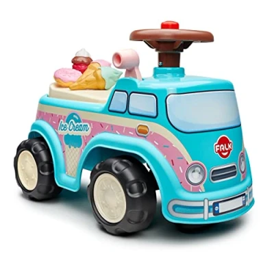 Afbeelding van Falk Loopauto Ijscoman Loopwagen MINI VAN MET Speelgoedautootje voor kinderen, Maat: One Size, Multicoloured