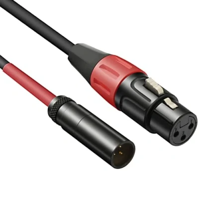 Afbeelding van JOMLEY Mini XLR naar Kabel, Vrouwelijk Mannelijke Microfoon Audio Kabel voor Blackmagic Pocket 4K Camera Video Assist 4 0,3 m