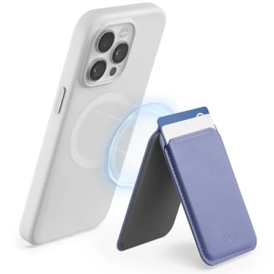 Afbeelding van MOFT magnetische portemonnee, compatibel met MagSafe, kaarthouder, mobiele telefoonstandaard voor iPhone 15/14/13/12 serie, lavendel
