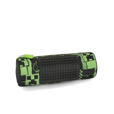 Afbeelding van Minecraft Pennenetui voor schrijfwaren, met ritssluiting, van metaal, personaliseerbaar, klein etui jongens en meisjes, Groen, 20 x 8 cm, tagia unica, casual