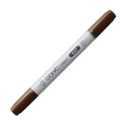 Afbeelding van COPIC Ciao Marker Type E 47, Donkerbruin, veelzijdige layout marker, op alcoholbasis, met een medium breedte en penseelpunt